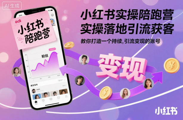 小红书实操陪跑营，实操落地引流获客，教你打造一个持续引流变现的账号-沧海聊项目