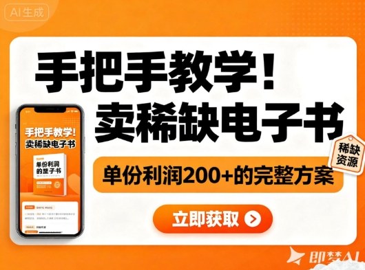 手把手教学！在小红书卖稀缺电子书，单份利润2张+的完整方案-沧海聊项目