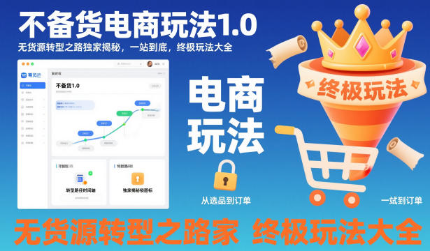 不备货电商玩法1.0，无货源转型之路独家揭秘，一站到底，终极玩法大全-沧海聊项目