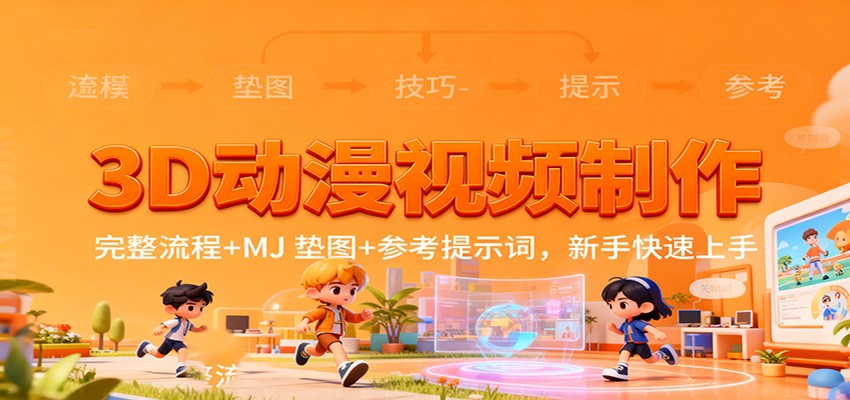 3D动漫视频制作，完整流程+MJ 垫图+参考提示词，新手快速上手-沧海聊项目