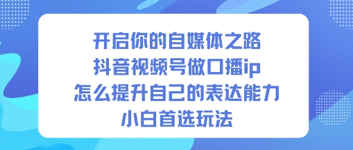 开启你的自媒体之路，抖音视频号做口播ip，怎么提升自己的表达能力，小白首选玩法-沧海聊项目