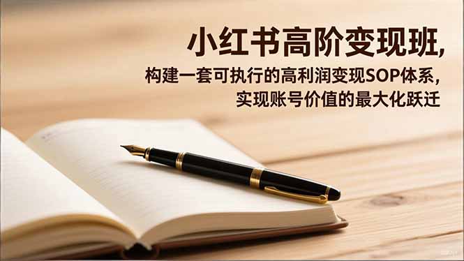 小红书高阶变现班，构建一套可执行的高利润变现SOP体系，实现账号价值的最大化跃迁-沧海聊项目
