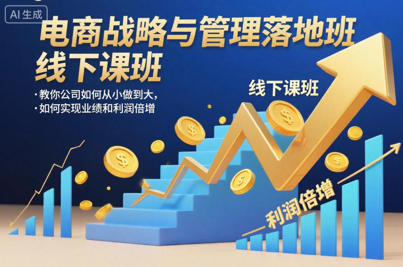 电商战略与管理落地班线下课，教你公司如何从小做到大，如何实现业绩和利润倍增【录音】-沧海聊项目