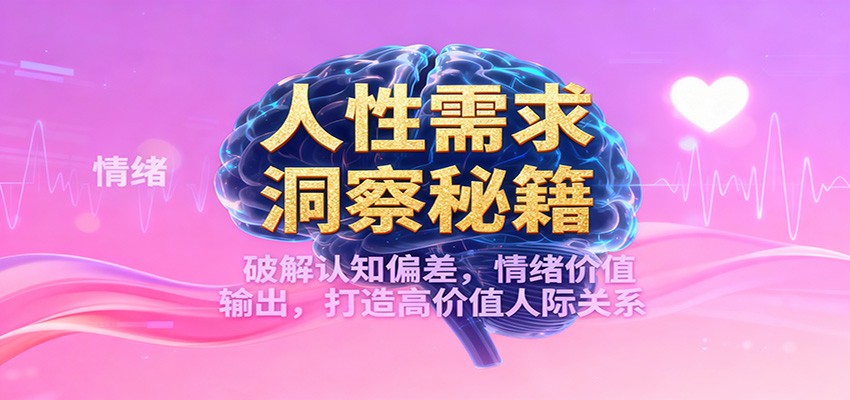 人性需求洞察秘籍，破解认知偏差，情绪价值输出，打造高价值人际关系-沧海聊项目