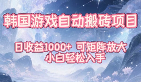 韩国游戏自动搬砖项目，日收益1k+，可矩阵放大，小白轻松入手【揭秘】-沧海聊项目