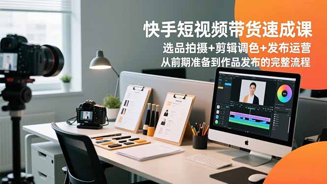 快手短视频带货速成课，选品拍摄+剪辑调色+发布运营，从前期准备到作品发布的完整流程-沧海聊项目