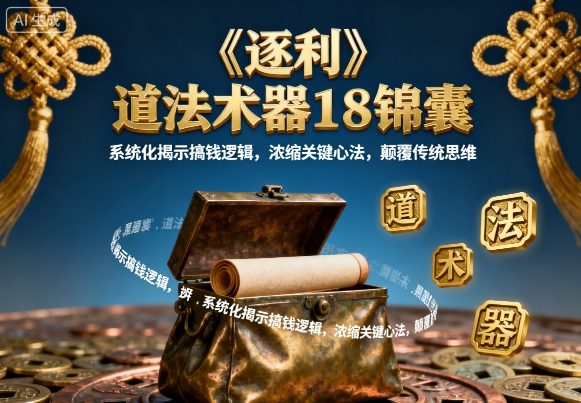 《逐利》道法术器18锦囊，系统化揭示搞钱逻辑，浓缩关键心法，颠覆传统思维(更新)-沧海聊项目