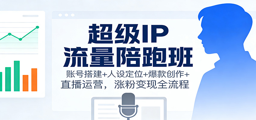 超级IP流量陪跑班：账号搭建+人设定位+爆款创作+直播运营，涨粉变现全流程-沧海聊项目