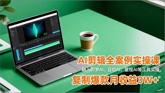 AI剪辑全案例实操课，融入即梦AI、豆包AI、星绘AI等工具实操，复制爆款月收益3W+-沧海聊项目