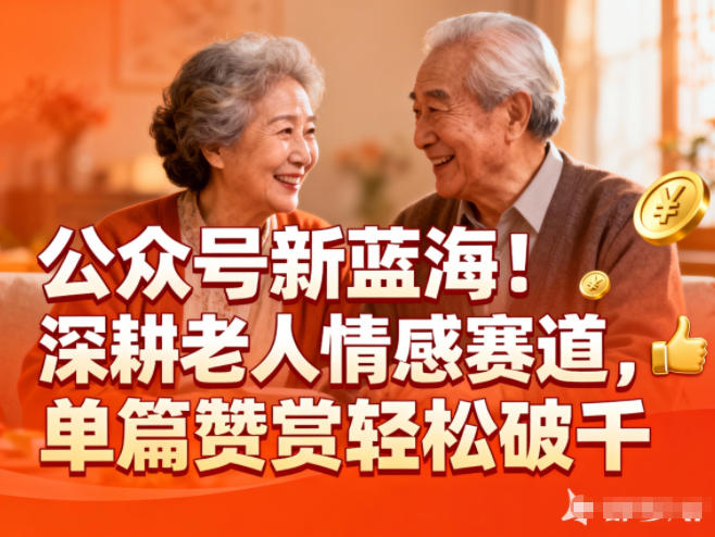 公众号新蓝海！深耕老人情感赛道，单篇赞赏轻松破1k-沧海聊项目