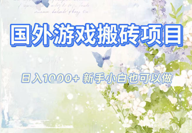 国外游戏全自动搬砖项目，日入10张，新手小白也可做，项目红利期，先搞先吃肉【揭秘】-沧海聊项目