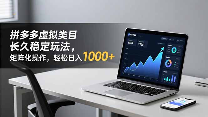 拼多多虚拟类目长久稳定玩法 矩阵化操作，轻松日入 1000+-沧海聊项目