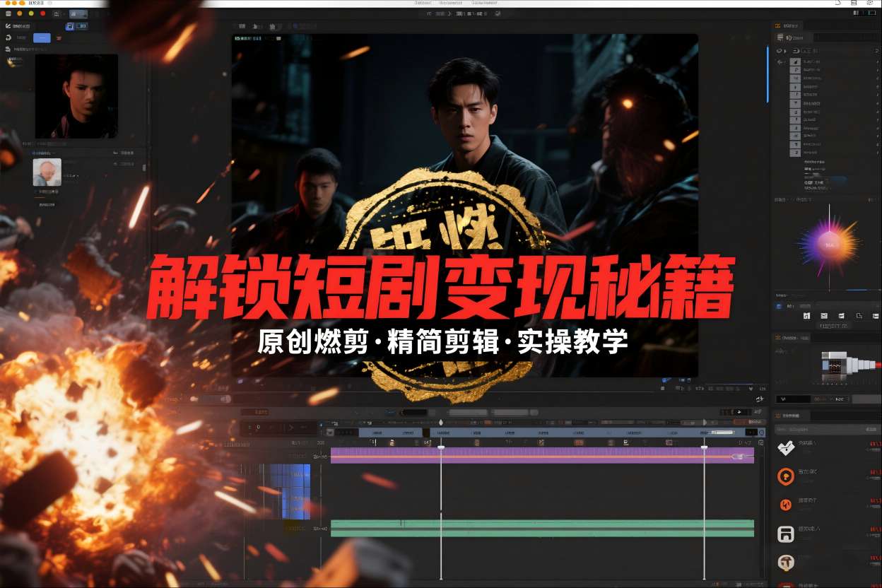 短剧拉新之原创燃剪精简剪辑实操课，解锁短剧变现秘籍-沧海聊项目