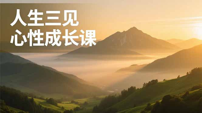 人生三见心性成长课，见天地众生自己，搞透人性安顿身心，活出清晰自我，内在富足无价-沧海聊项目