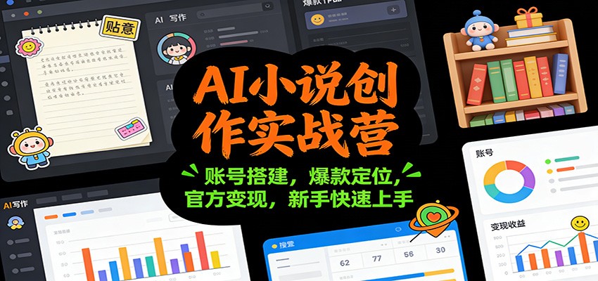 AI小说创作实战营：账号搭建，爆款定位，官方变现，新手快速上手-沧海聊项目