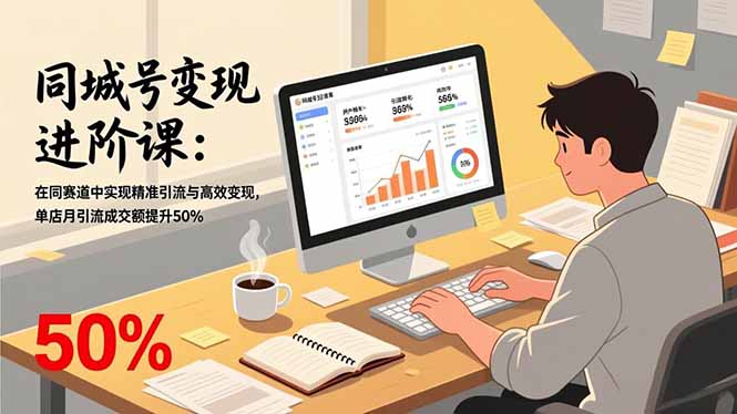 同城号变现进阶课：在同城赛道中实现精准引流与高效变现，单店月引流成交额提升50%-沧海聊项目