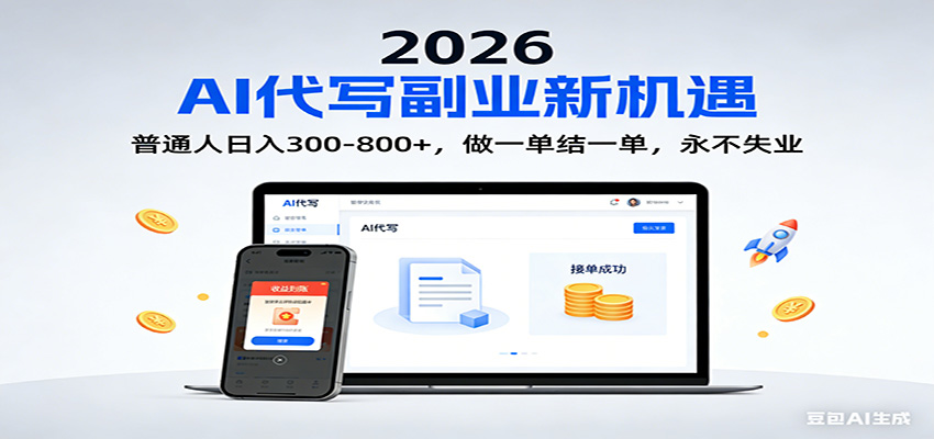 2026 副业首选！AI 代写日入 300-800，普通人0门槛，做一单结一单！-沧海聊项目