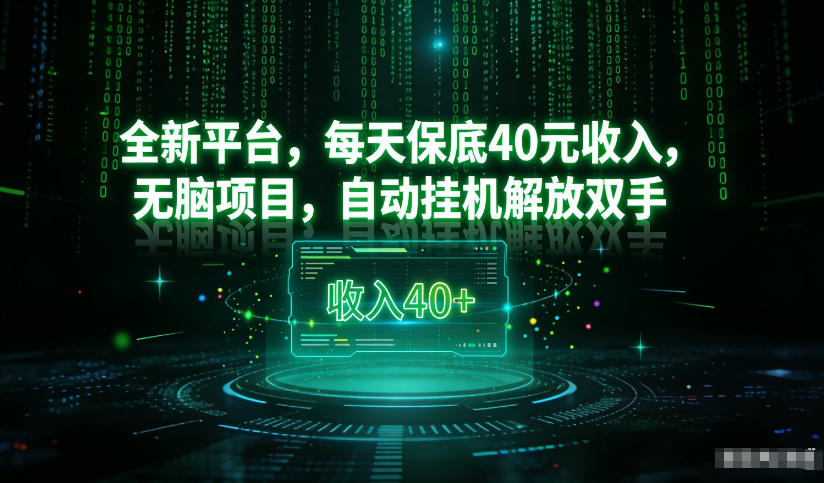 最新看广平台，每天保底30-4米，无脑项目，自动挂G解放双手【揭秘】-沧海聊项目