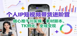 个人IP短视频带货进阶营：随心推千川实操、素材脚本、TK孵化，全域变现-沧海聊项目
