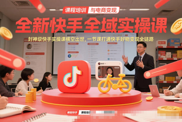 全新快手全域实操课，封神级快手实操课横空出世，一节课打通快手好物变现全链路-沧海聊项目