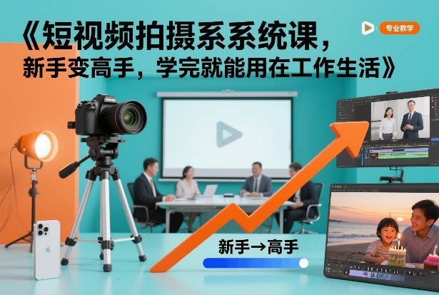 短视频拍摄系统课，新手变高手，学完就能用在工作生活-沧海聊项目