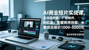 AI商业短片实战课，全流程拆解、广告制作、IP打造，掌握商用技能，单项目报价1000-5000元-沧海聊项目