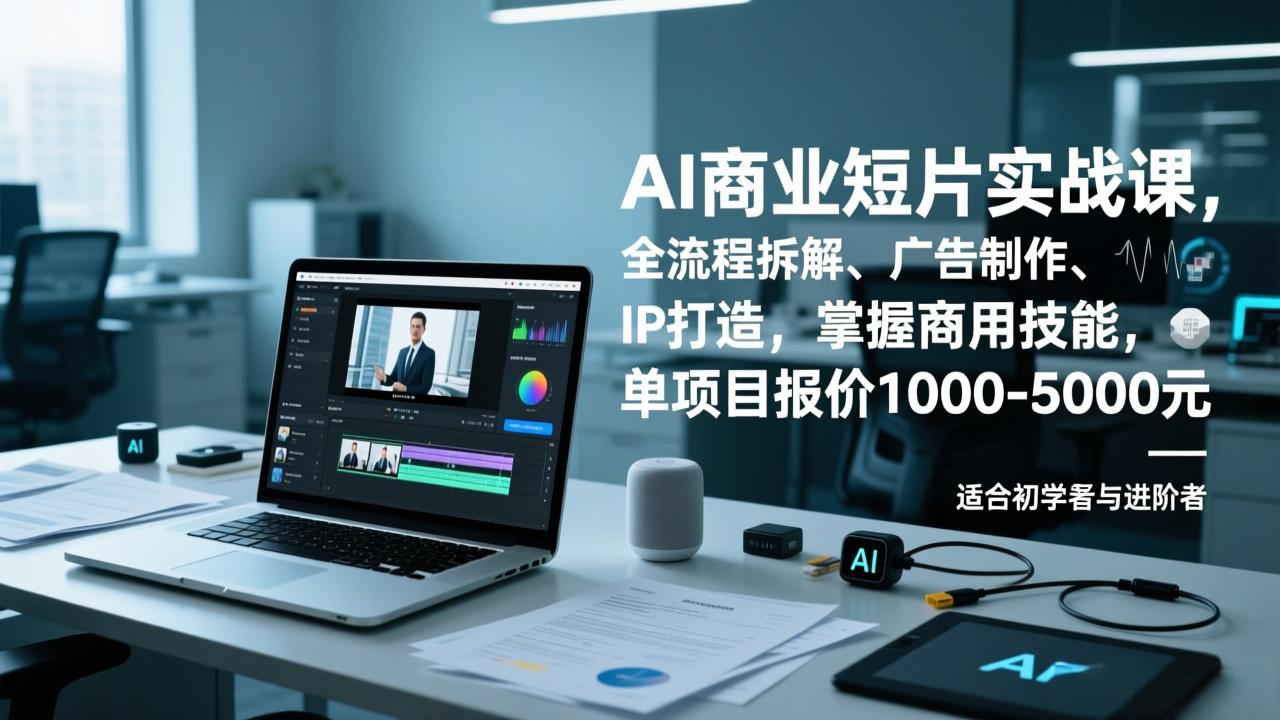 AI商业短片实战课，全流程拆解、广告制作、IP打造，掌握商用技能，单项目报价1000-5000元-沧海聊项目