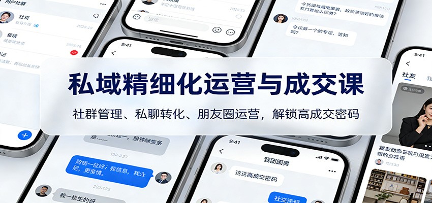私域精细化运营与成交课：社群管理、私聊转化、朋友圈运营，解锁高成交密码-沧海聊项目