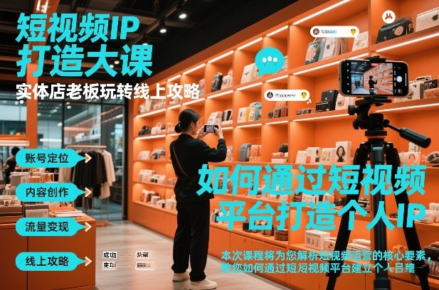 短视频ip打造大课，实体店老板玩转线上攻略-沧海聊项目
