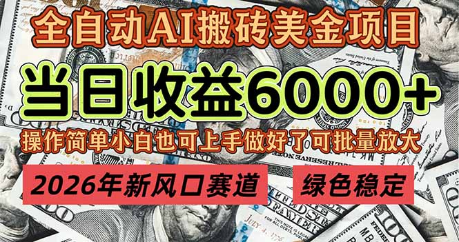 2026年新风口赛道，当日6000+以上，可批量放大，月收入20万+，长期绿色稳定的项目-沧海聊项目