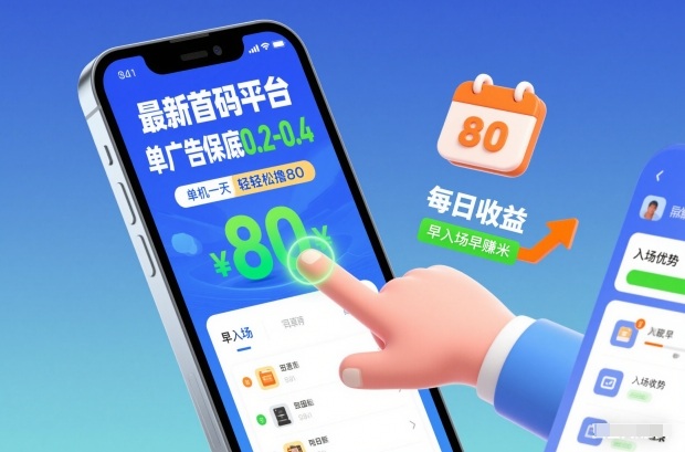 最新首码平台，单广告保底0.2-0.4，单机一天轻松撸80，早入场早賺米【揭秘】-沧海聊项目