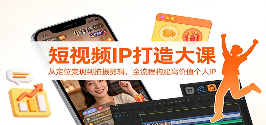 短视频IP打造大课：从定位变现到拍摄剪辑，全流程构建高价值个人IP-沧海聊项目