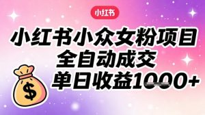 小红书小众女粉项目，全自动成交，单日收益多张-沧海聊项目