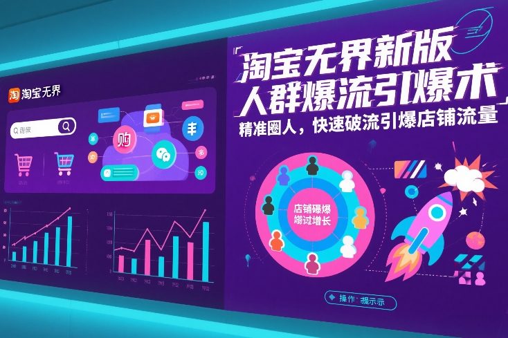 淘宝无界新版人群爆流引爆术，精准圈人，快速破流引爆店铺流量-沧海聊项目