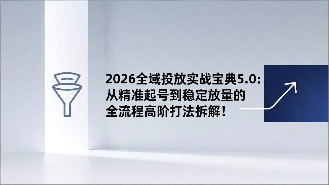 2026全域投放实战宝典5.0：从精准起号到稳定放量的全流程高阶打法拆解！-沧海聊项目