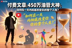 付费文章：450万油管大神：如何在一天内彻底改变你的整个人生？-沧海聊项目