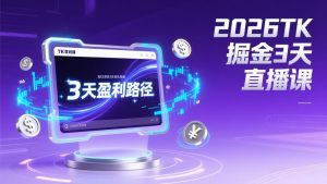 2026TK掘金直播课，起号涨粉+直播带货+商单变现+3天打通盈利路径，月入过万美金-沧海聊项目