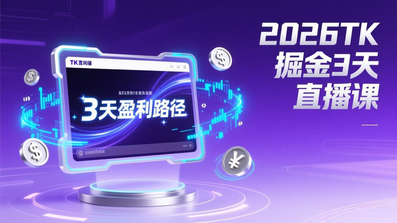 2026TK掘金直播课，起号涨粉+直播带货+商单变现+3天打通盈利路径，月入过万美金-沧海聊项目