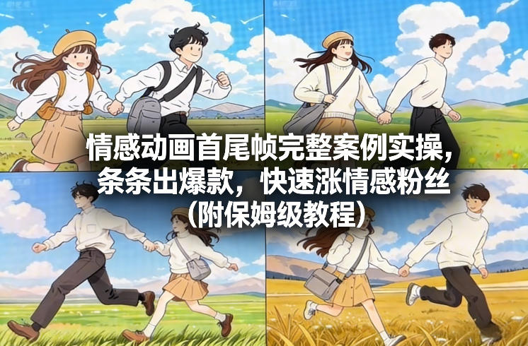 情感动画首尾帧完整案例实操，条条出爆款，快速涨情感粉丝(附保姆级教程)-沧海聊项目