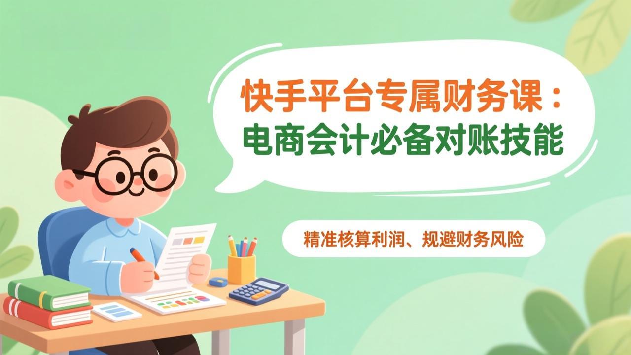 快手平台专属财务课：电商会计必备对账技能，精准核算利润、规避财务风险-沧海聊项目