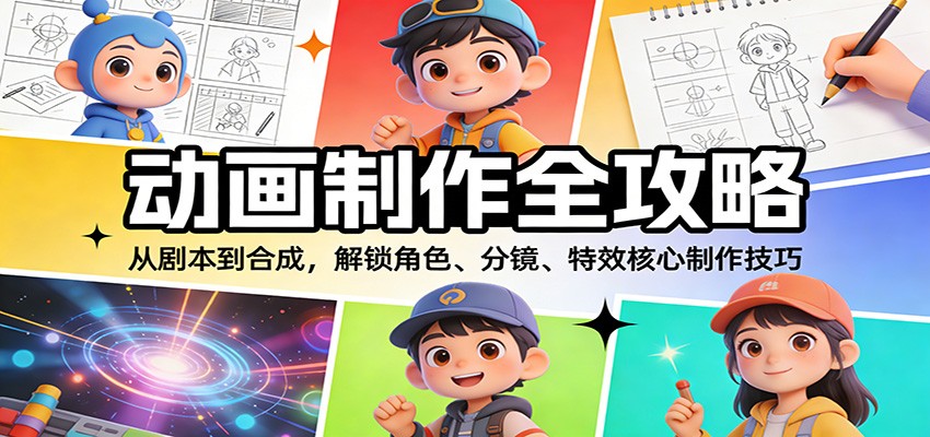 动画制作全攻略：从剧本到合成，解锁角色、分镜、特效核心制作技巧-沧海聊项目