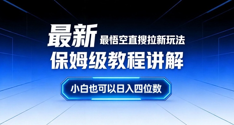 最新最悟空直搜拉新玩法保姆级教程讲解，小白也可以日入四位数-沧海聊项目