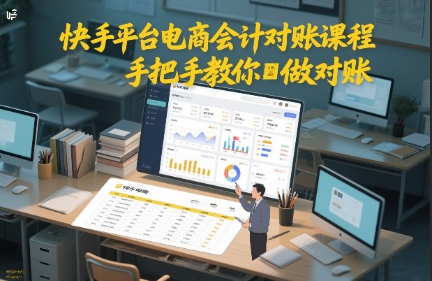 快手平台电商会计对账课程，手把手教你做对账-沧海聊项目