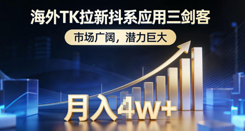 海外TK拉新抖系应用三剑客，市场广阔，潜力巨大，月入1w+-沧海聊项目
