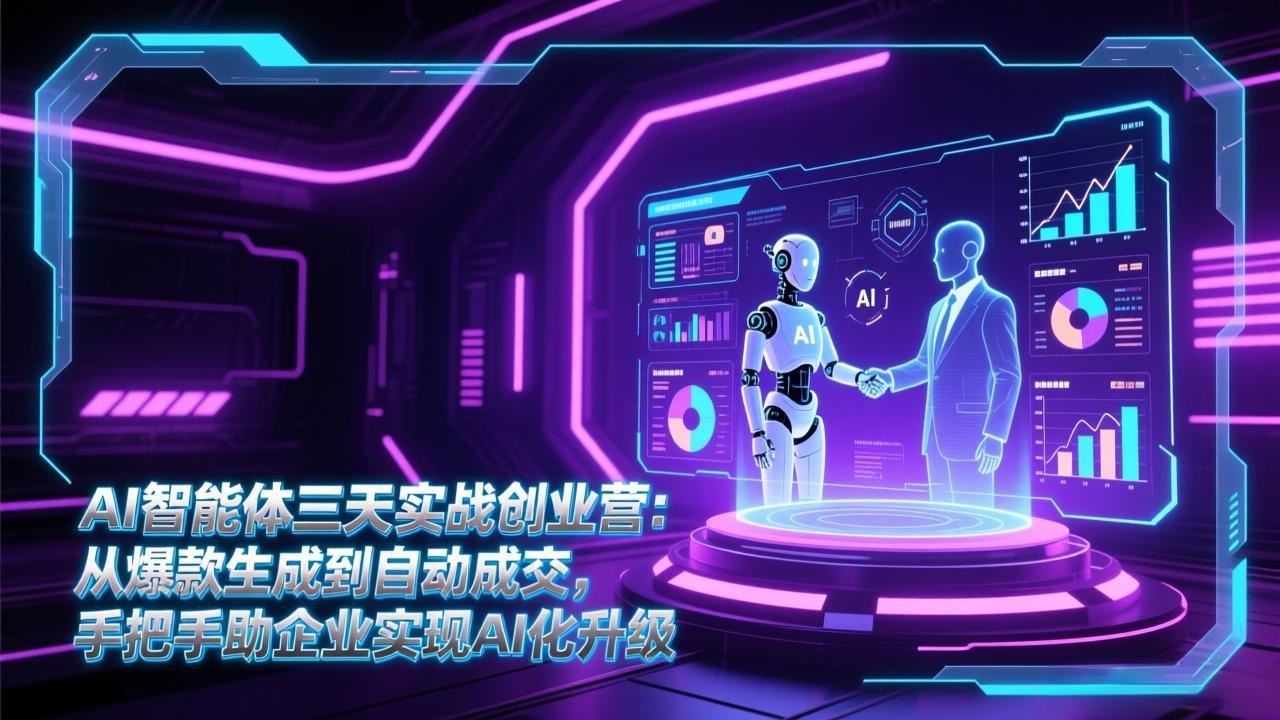AI智能体三天实战创业营：从爆款生成到自动成交，手把手助企业实现AI化升级-沧海聊项目