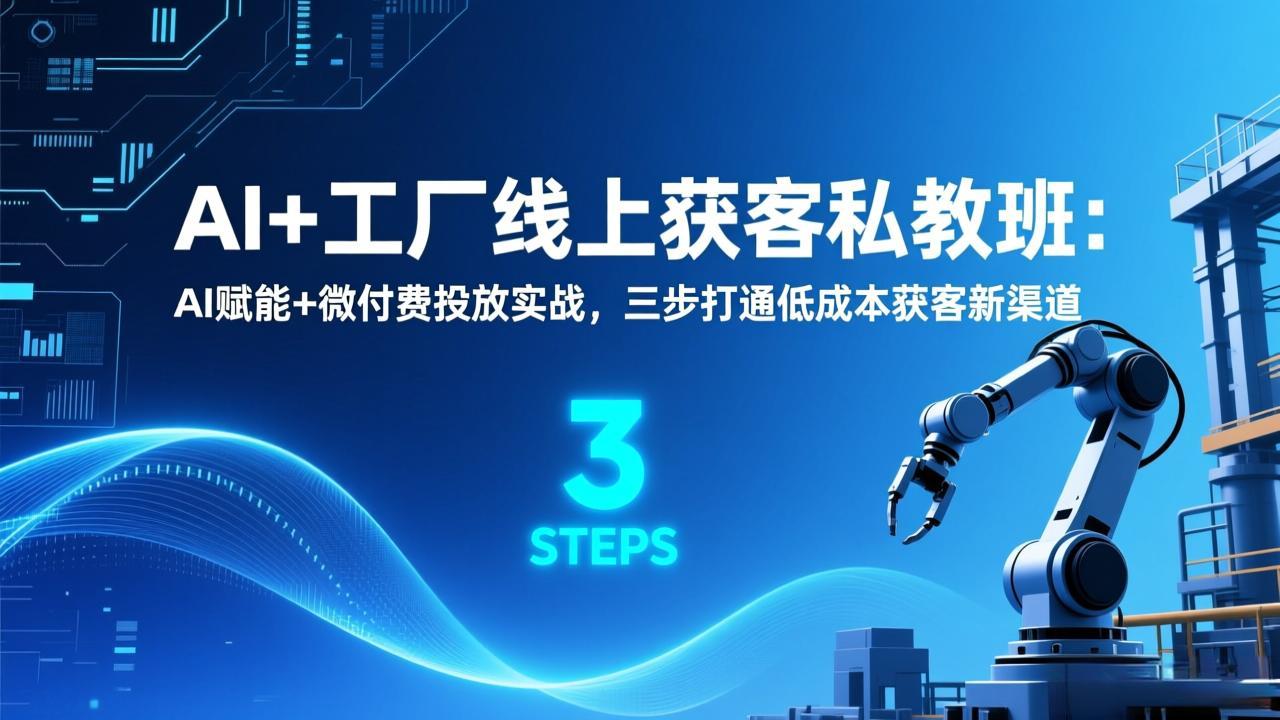 AI+工厂线上获客私教班：AI赋能+微付费投放实战，三步打通低成本获客新渠道-沧海聊项目