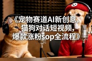 宠物赛道AI新创意，猫狗对话短视频，爆款涨粉sop全流程-沧海聊项目