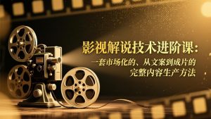 影视解说技术进阶课：一套市场化的、从文案到成片的完整内容生产方法-沧海聊项目