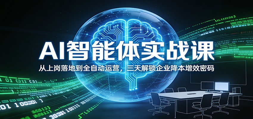 AI智能体实战课：从上岗落地到全自动运营，三天解锁企业降本增效密码-沧海聊项目