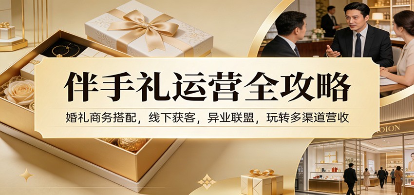 伴手礼运营全攻略：婚礼商务搭配，线下获客，异业联盟，玩转多渠道营收-沧海聊项目